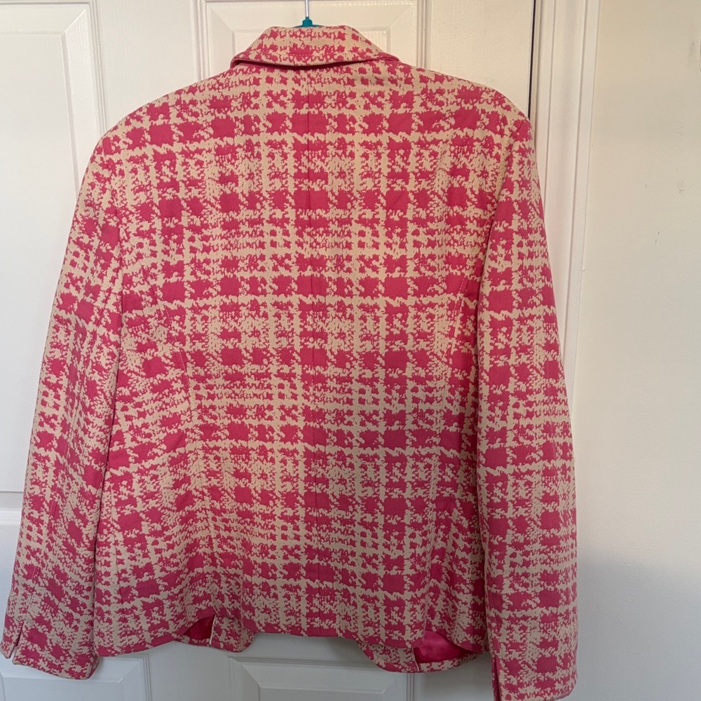 Ann Taylor Women's Pink Patterned Blazer Jacket - Picture 4 of 4